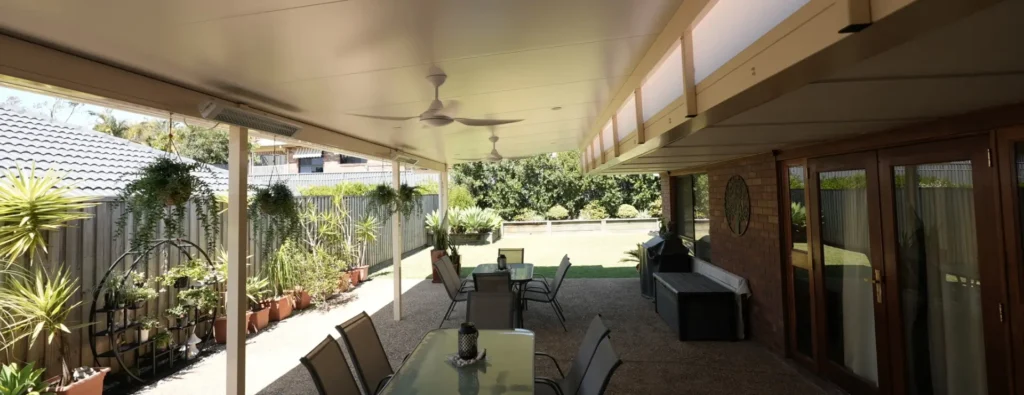 Insulated roof patio with downlights at a Brisbane home